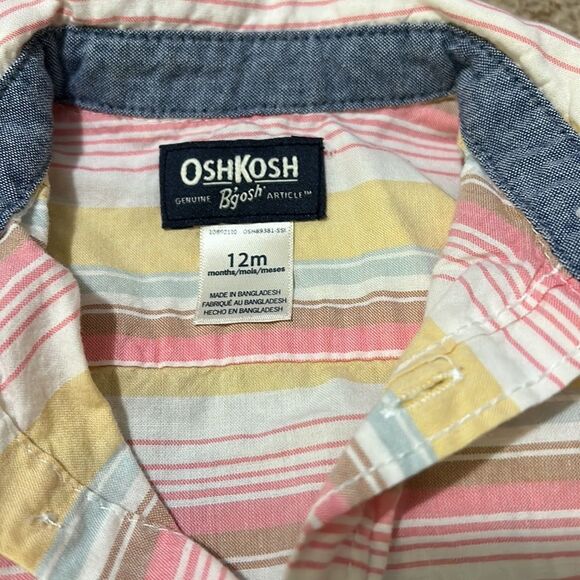 OshKosh B’gosh Boy Size 12M Button Down Shirt - Picture 2 of 3